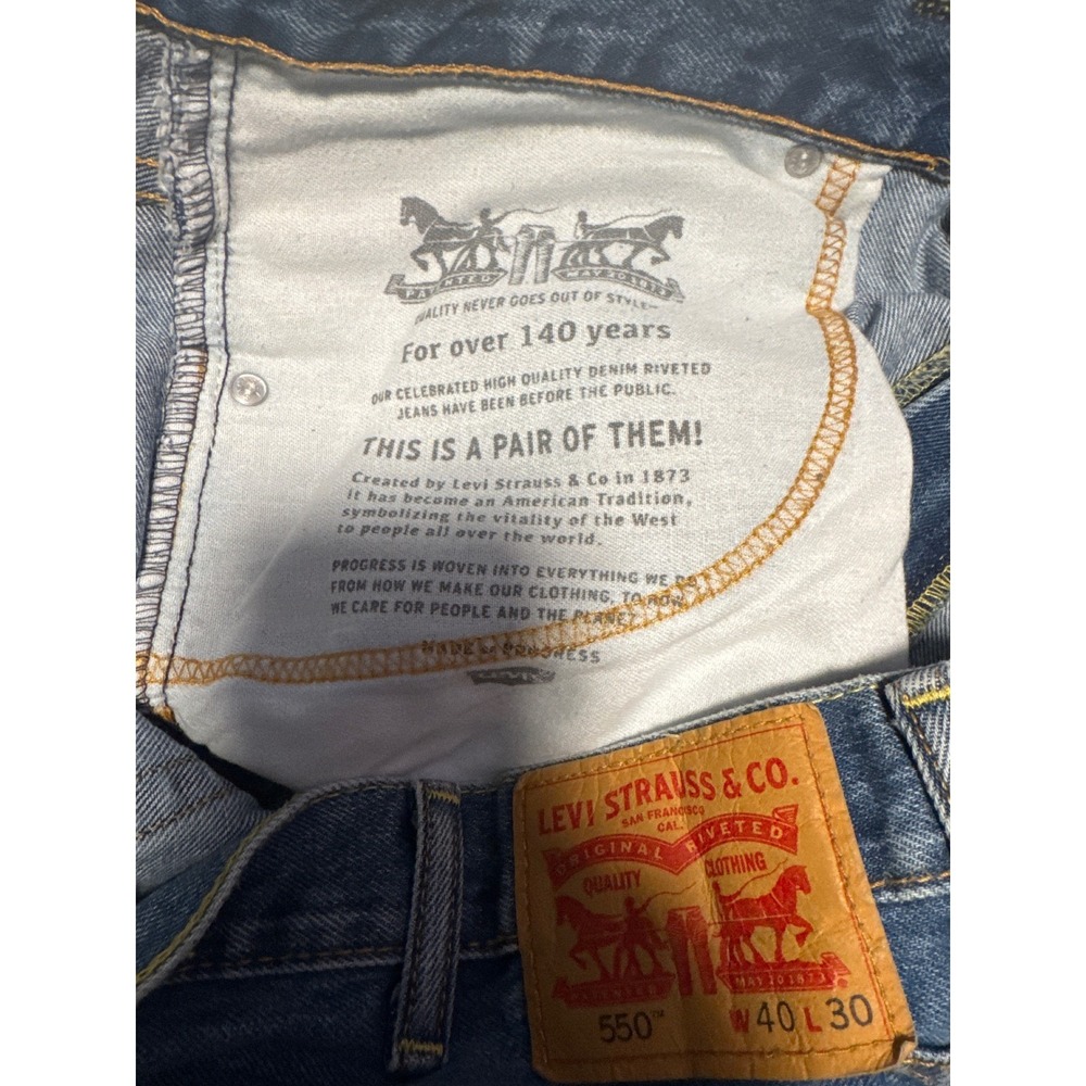 Levis 550 Relaxed‎ Fit Jeans Mens Size 40x30 Blue Denim Classic Casual - Picture 2 of 4